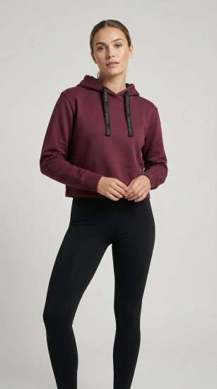 Nora Mikken KAMILLA Cropped Hoodie Burgundy - DÁMSKE OBLEČENIE XS-XXL - 