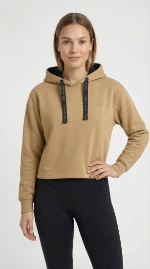 Nora Mikken KAMILLA Cropped Hoodie Camel - DÁMSKE OBLEČENIE XS-XXL - 