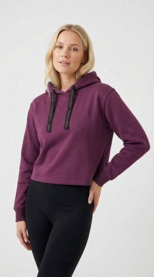 Nora Mikken KAMILLA Cropped Hoodie Mauve Wine - DÁMSKE OBLEČENIE XS-XXL - 