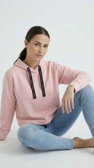 Nora Mikken KAMILLA Cropped Hoodie Peach Whip - DÁMSKE OBLEČENIE XS-XXL - 