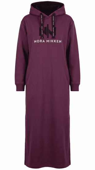 Nora Mikken MARI Maxi Hoodie Dress Mauve Wine - DÁMSKE OBLEČENIE XS-XXL - 