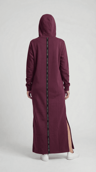 Nora Mikken MARI Maxi Hoodie Dress Mauve Wine - DÁMSKE OBLEČENIE XS-XXL - 