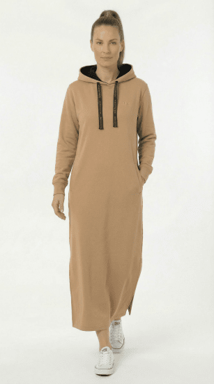 Nora Mikken MARTINA Maxi Hoodie Dress Camel - DÁMSKE OBLEČENIE XS-XXL - 