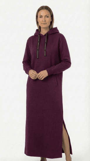 Nora Mikken MARTINA Maxi Hoodie Dress Mauve Wine - DÁMSKE OBLEČENIE XS-XXL - 