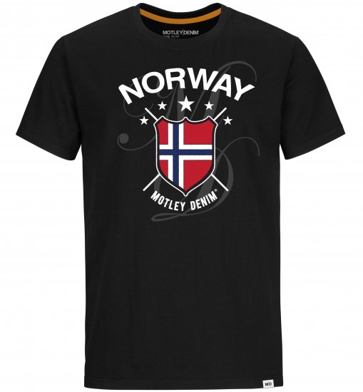 Motley Denim Norway T-shirt Black - Tričká - Nadrozmerné tričká - 2XL-14XL