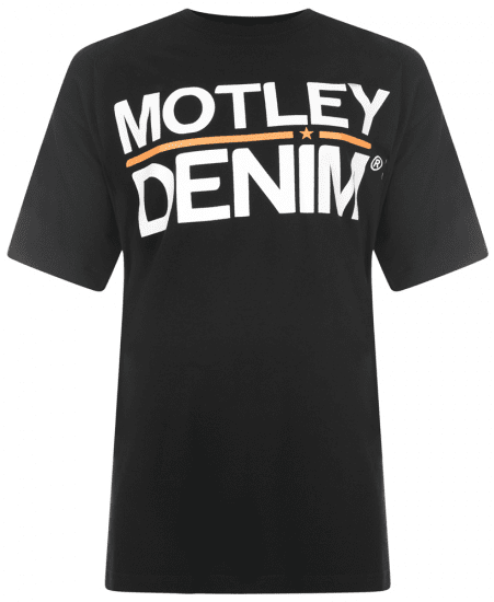 Motley Denim Logo T-shirt Black - Tričká - Nadrozmerné tričká - 2XL-14XL