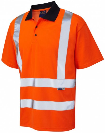 Leo Croyde Comfort Polo Shirt Hi-Vis Orange - Pracovné odevy - Pracovné Odevy 3XL-6XL
