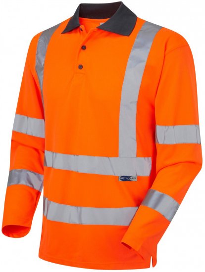 Leo Woolsery Coolviz L/S Polo Shirt Hi-Vis Orange - Pracovné odevy - Pracovné Odevy 3XL-6XL