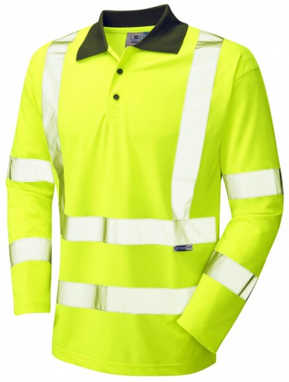 Leo Woolsery Coolviz L/S Polo Shirt Hi-Vis Yellow - Pracovné odevy - Pracovné Odevy 3XL-6XL
