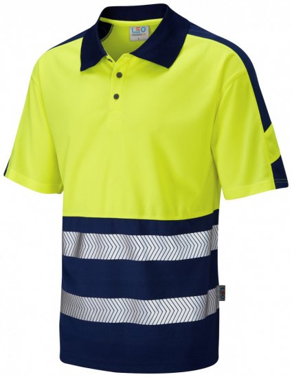 Leo Watersmeet Coolviz Plus Polo Hi-Vis Yellow/Navy - Pracovné Odevy - Pracovné Odevy 3XL-6XL
