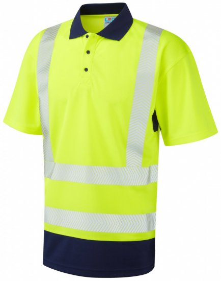 Leo Mortehoe Coolviz Plus Polo Hi-Vis Yellow/Navy - Pracovné odevy - Pracovné Odevy 3XL-6XL