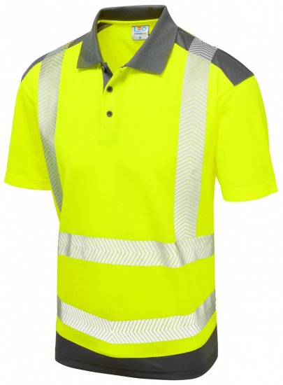 Leo Peppercombe Coolviz Plus Polo Hi-Vis Yellow/Grey - Pracovné odevy - Pracovné Odevy 3XL-6XL