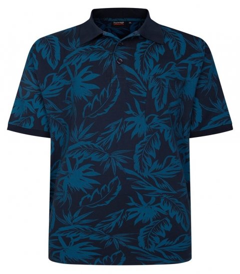 Espionage P222 Polokošeľa s potlačou listov námornícka modrá/teal - Polokošele - Polokošele 2XL-8XL