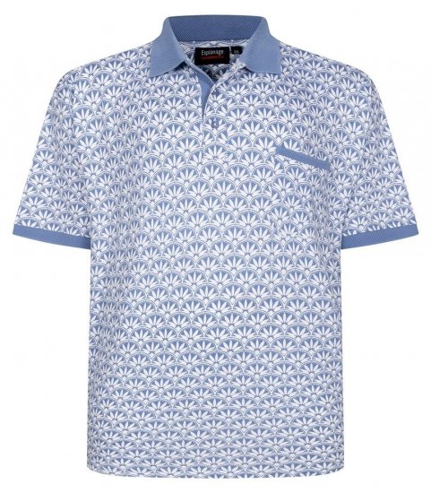 Espionage P231 Polokošeľa s geometrickou potlačou modrá/biela - Polokošele - Polokošele 2XL-8XL