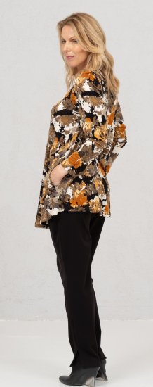 Scandinavian Caramel Flower Petals Tunic Orange and Brown - Potlačené tričká pre ženy - 