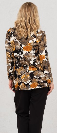Scandinavian Caramel Flower Petals Tunic Orange and Brown - Potlačené tričká pre ženy - 