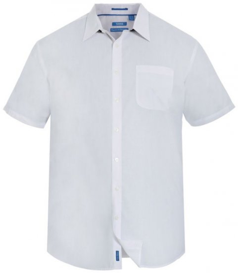 D555 Delmar Easy Iron-Shirt White - Košele - Košele 2XL-10XL