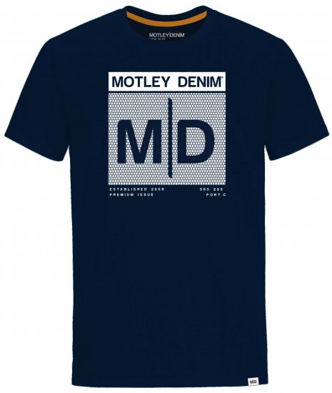 Motley Denim Poole T-shirt Navy - Tričká - Nadrozmerné tričká - 2XL-14XL