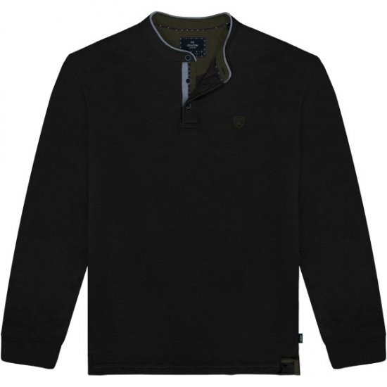 Double Outfitters PS-3099 Polo Shirt Mao Collar Black - Polokošele - Polokošele 2XL-8XL