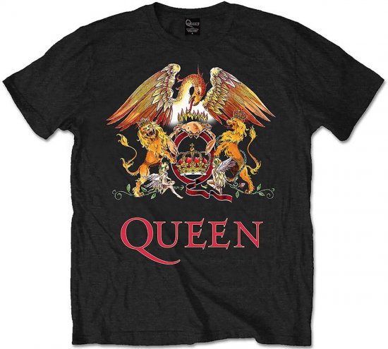Queen Classic Crest T-shirt Black - Tričká - Nadrozmerné tričká - 2XL-14XL