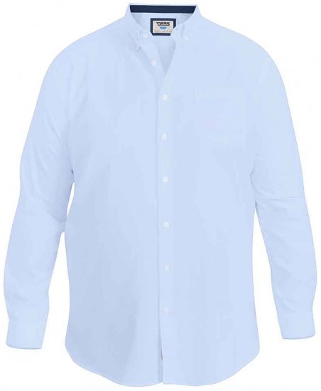 D555 Richard Long Sleeve Oxford Shirt Sky Blue - Košele - Košele 2XL-10XL
