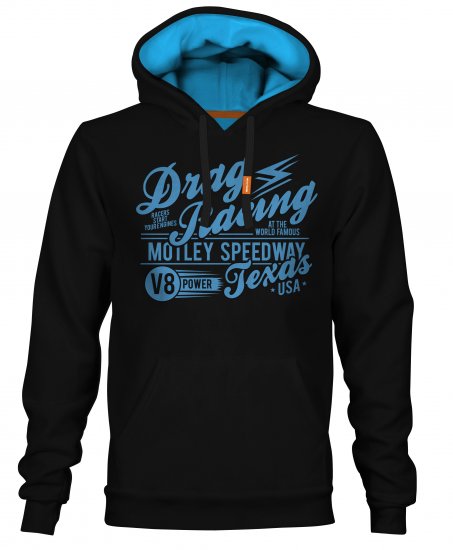 Motley Denim Ripley Hoodie Black - Mikiny & mikiny bez kapucne - Mikiny & Mikiny s Kapucňou 2XL-12XL