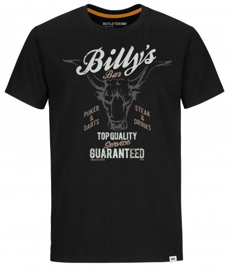 Motley Denim Ripon T-Shirt Black - Tričká - Nadrozmerné tričká - 2XL-14XL