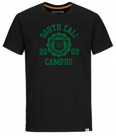 Motley Denim Rochdale T-Shirt Green on Black - Tričká - Nadrozmerné tričká - 2XL-14XL