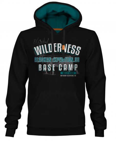 Motley Denim Romford Hoodie Black - Mikiny & mikiny bez kapucne - Mikiny & Mikiny s Kapucňou 2XL-12XL