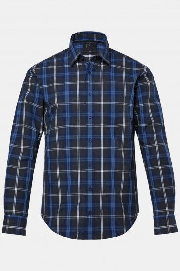 JP1880 Checked Shirt Long Sleeve Kent Collar Anthracite - Košele - Košele 2XL-10XL
