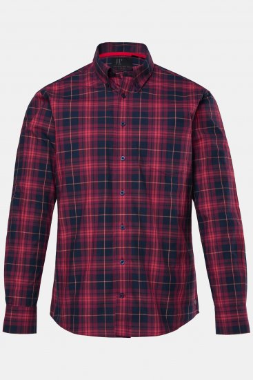 JP1880 Checked Shirt Long Sleeve Red - Košele - Košele 2XL-10XL