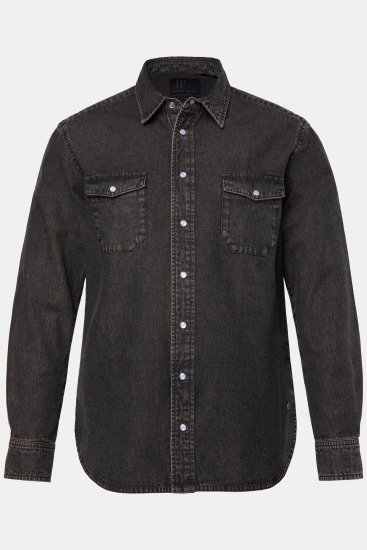 JP1880 Denim Shirt Flexnamic Dark Brown - Košele - Košele 2XL-10XL