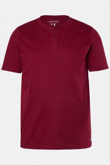 JP1880 Henley Basic T-shirt with Buttons Red - Tričká - Nadrozmerné tričká - 2XL-14XL