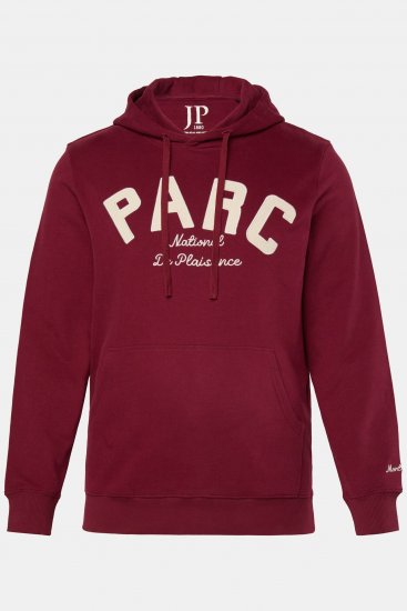 JP1880 Hoodie with Embroidery Aubergine Tall - TALL-veľkosti - Veľkosti pre VYSOKÝCH