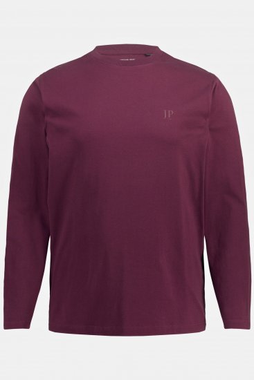 JP1880 Long Sleeve OEKO-TEX T-shirt Dark Red - Tričká - Nadrozmerné tričká - 2XL-14XL