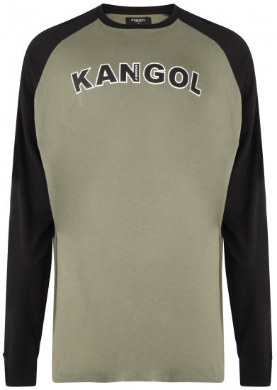 Kangol Rufio Long Sleeve T-shirt Khaki - Tričká - Nadrozmerné tričká - 2XL-14XL