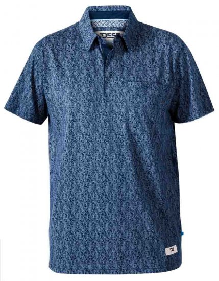 D555 Sefton Print Floral Polo Navy - Polokošele - Polokošele 2XL-8XL