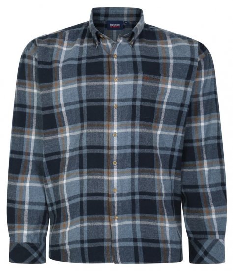 Espionage SH394 Kefovaná károvaná košeľa airforce/námornícka modrá - Košele - Košele 2XL-10XL