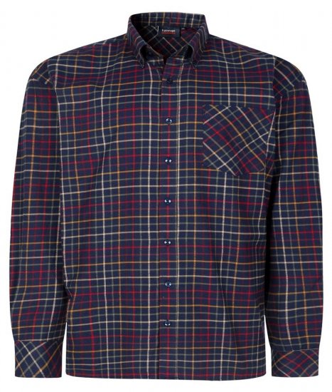 Espionage SH448 Kefovaná károvaná košeľa námornícka modrá/multi - Košele - Košele 2XL-10XL