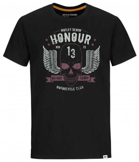 Motley Denim Sheffield T-Shirt Black - Tričká - Nadrozmerné tričká - 2XL-14XL