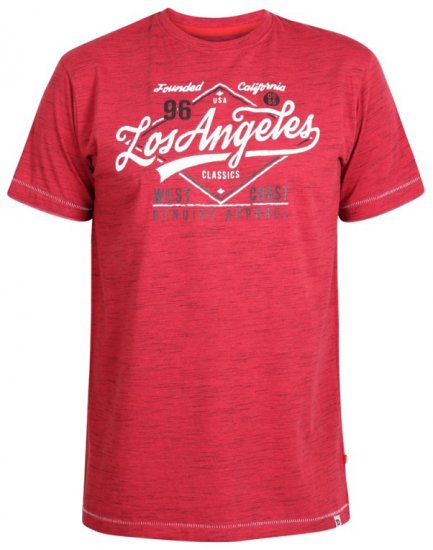 D555 Shelton T-shirt Red - Tričká - Nadrozmerné tričká - 2XL-14XL