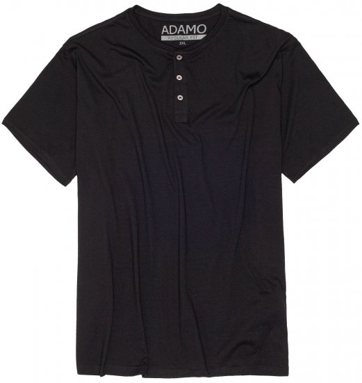 Adamo Silas Regular fit Serafino T-shirt Black - Tričká - Nadrozmerné tričká - 2XL-14XL