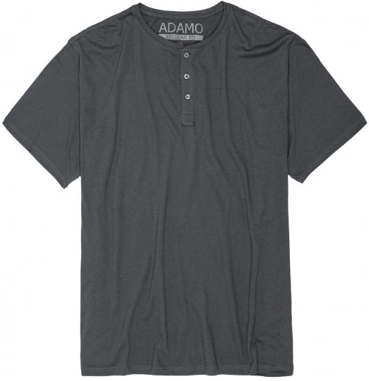Adamo Silas Regular fit Serafino T-shirt Charcoal - Tričká - Nadrozmerné tričká - 2XL-14XL