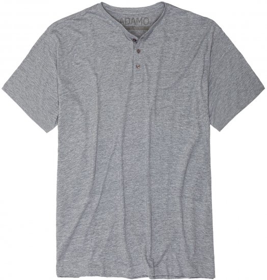 Adamo Silas Regular fit Serafino T-shirt Grey - Tričká - Nadrozmerné tričká - 2XL-14XL