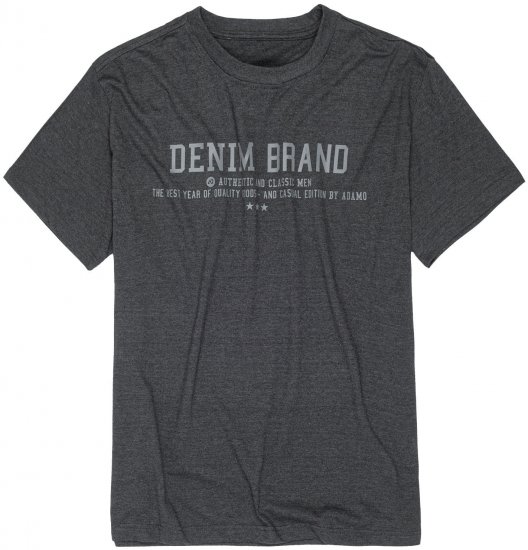 Adamo Simon Regular fit Printed T-shirt Charcoal - Tričká - Nadrozmerné tričká - 2XL-14XL