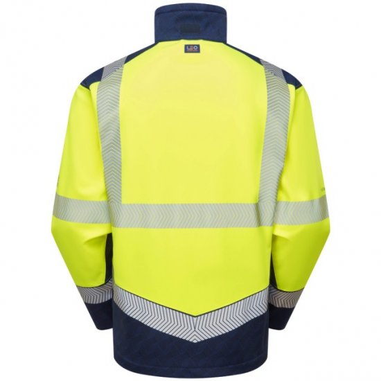 Leo Bowden Ecoviz Softshell Jacket Hi-Vis Yellow/Navy Print - Pracovné odevy - Pracovné Odevy 3XL-6XL