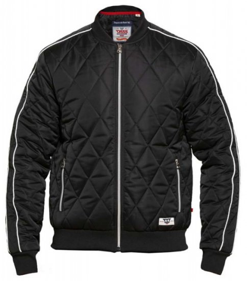 D555 Skipton Quilted Bomber Jacket Black - Bundy - Bundy Nadmerné Veľkosti 2XL-8XL
