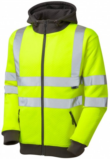 Leo Saunton Hooded Sweatshirt Hi-Vis Yellow - Pracovné odevy - Pracovné Odevy 3XL-6XL