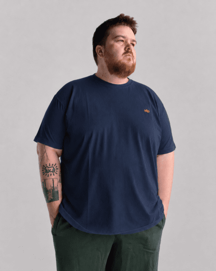 Motley Denim Stockholm T-shirt Dark Indigo - Tričká - Nadrozmerné tričká - 2XL-14XL