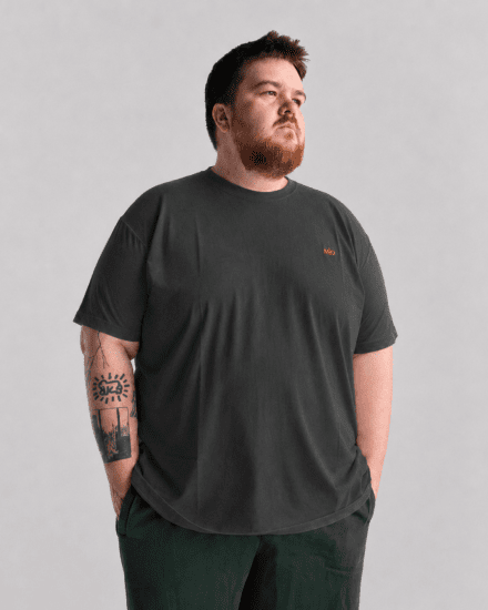 Motley Denim Stockholm T-shirt Charcoal - Tričká - Nadrozmerné tričká - 2XL-14XL
